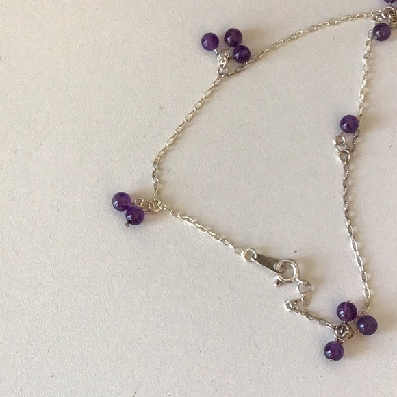Sterling Silver Amethyst Anklet - Picture 6 of 7